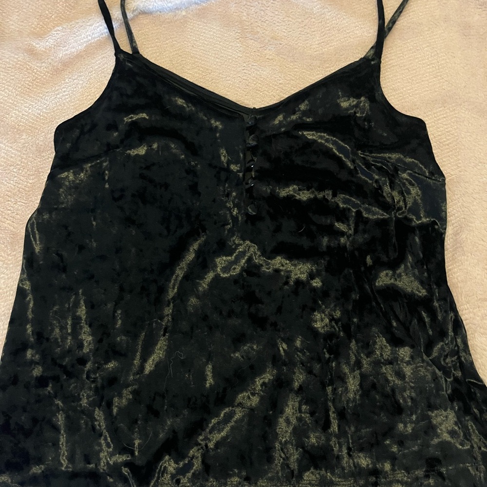 Lucky brand black crushed Velvet Women's top